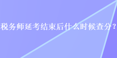 稅務(wù)師延考結(jié)束后什么時(shí)候查分？