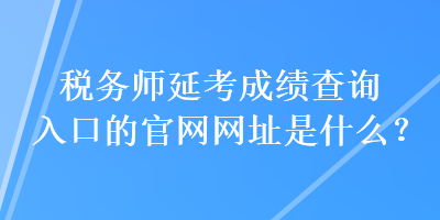 稅務(wù)師延考成績(jī)查詢?nèi)肟诘墓倬W(wǎng)網(wǎng)址是什么？