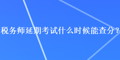 稅務(wù)師延期考試什么時(shí)候能查分？