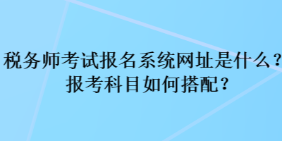 稅務(wù)師考試報(bào)名系統(tǒng)網(wǎng)址是什么？報(bào)考科目如何搭配？