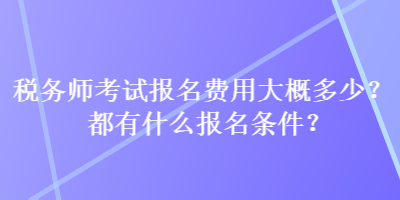 稅務(wù)師考試報(bào)名費(fèi)用大概多少？都有什么報(bào)名條件？