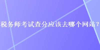 稅務(wù)師考試查分應(yīng)該去哪個網(wǎng)站？