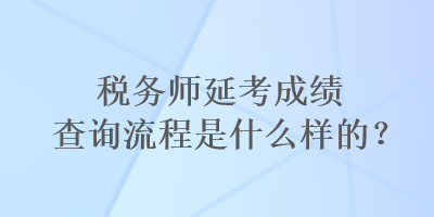 稅務(wù)師延考成績(jī)查詢流程是什么樣的？