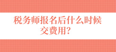 稅務師報名后什么時候交費用？