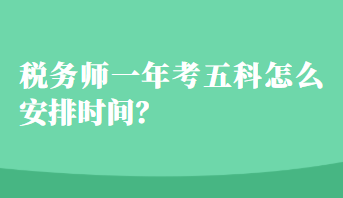 稅務(wù)師一年考五科怎么安排時(shí)間？