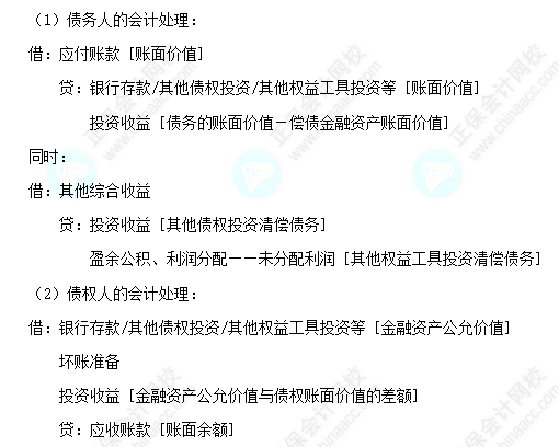 每天一個中級會計(jì)實(shí)務(wù)必看知識點(diǎn)&練習(xí)題——以金融資產(chǎn)清償債務(wù)