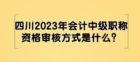 四川2023年會(huì)計(jì)中級(jí)職稱(chēng)資格審核方式是什么？