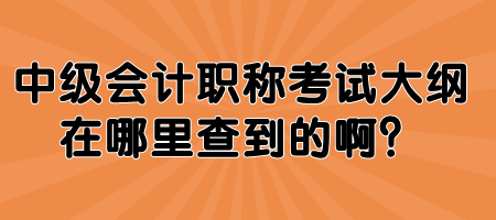 中級會計職稱考試大綱在哪里查到的??？