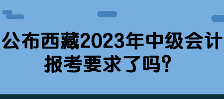 公布西藏2023年中級(jí)會(huì)計(jì)報(bào)考要求了嗎？