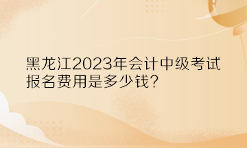 黑龍江2023年會計中級考試報名費用是多少錢？