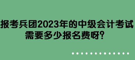 報考兵團2023年的中級會計考試需要多少報名費呀？