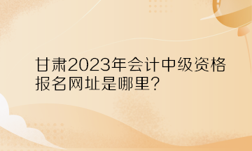 甘肅2023年會計中級資格報名網(wǎng)址是哪里？