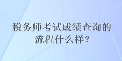 稅務(wù)師考試成績查詢的流程什么樣？