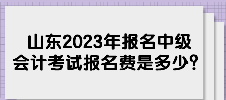 山東2023年報名中級會計考試報名費是多少？