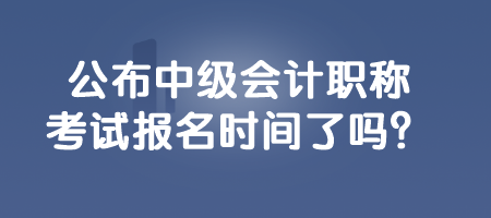 公布中級(jí)會(huì)計(jì)職稱考試報(bào)名時(shí)間了嗎？