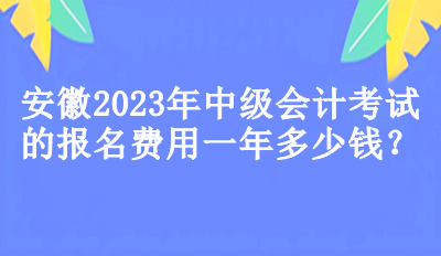 安徽2023年中級(jí)會(huì)計(jì)考試的報(bào)名費(fèi)用一年多少錢？