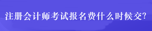 注冊會計師考試報名費什么時候交？