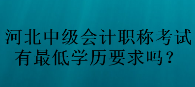 河北中級(jí)會(huì)計(jì)職稱(chēng)考試有最低學(xué)歷要求嗎？