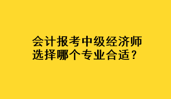 會(huì)計(jì)報(bào)考中級(jí)經(jīng)濟(jì)師選擇哪個(gè)專業(yè)合適？