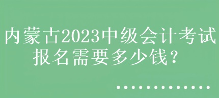 內(nèi)蒙古2023中級(jí)會(huì)計(jì)考試報(bào)名需要多少錢(qián)？