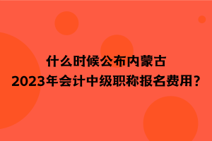 什么時候公布內(nèi)蒙古2023年會計中級職稱報名費用？