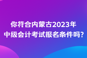 你符合內(nèi)蒙古2023年中級會計考試報名條件嗎？