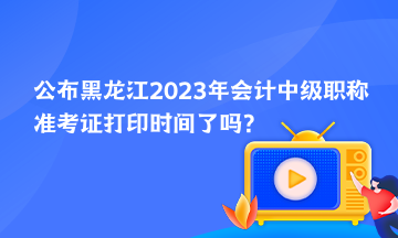 公布黑龍江2023年會計中級職稱準(zhǔn)考證打印時間了嗎？