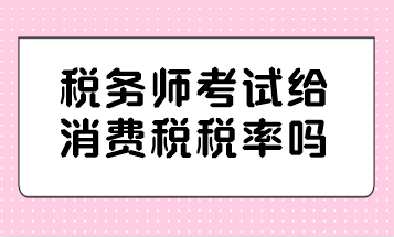 稅務(wù)師考試給消費(fèi)稅稅率嗎