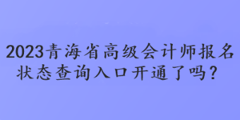 2023青海省高級會計師報名狀態(tài)查詢入口開通了嗎？