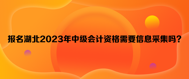 報名湖北2023年中級會計資格需要信息采集嗎？