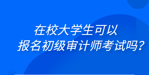 在校大學(xué)生可以報(bào)名初級(jí)審計(jì)師考試嗎？