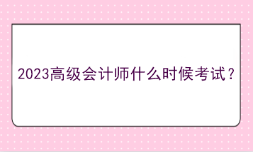 2023高級會計師什么時候考試？