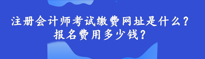 注冊(cè)會(huì)計(jì)師考試?yán)U費(fèi)網(wǎng)址是什么？報(bào)名費(fèi)用多少錢？