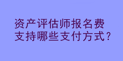 資產(chǎn)評(píng)估師報(bào)名費(fèi)支持哪些支付方式？