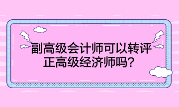 副高級(jí)會(huì)計(jì)師可以轉(zhuǎn)評(píng)正高級(jí)經(jīng)濟(jì)師嗎？