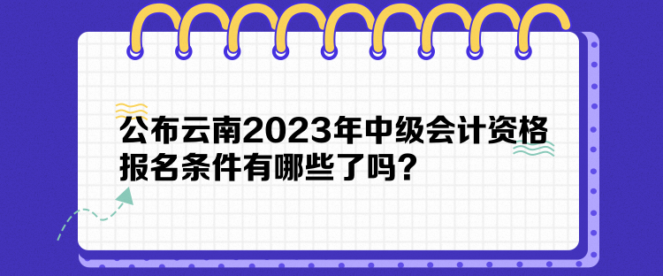 公布云南2023年中級會計資格報名條件有哪些了嗎？