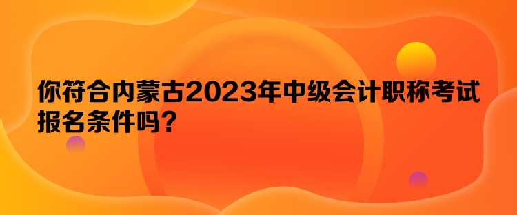 你符合內(nèi)蒙古2023年中級會計職稱考試報名條件嗎？