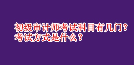 初級審計師考試科目有幾門？考試方式是什么？