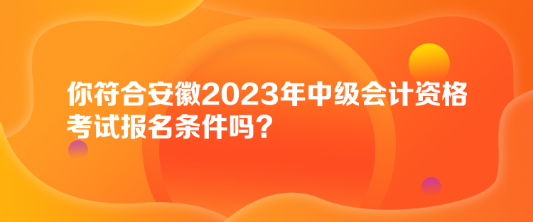 你符合安徽2023年中級(jí)會(huì)計(jì)資格考試報(bào)名條件嗎？