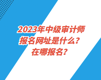 2023年中級審計師報名網(wǎng)址是什么？在哪報名？