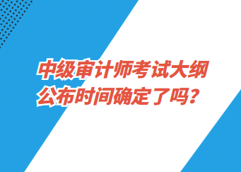 中級審計師考試大綱公布時間確定了嗎