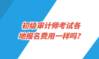 初級(jí)審計(jì)師考試各地報(bào)名費(fèi)用一樣嗎？