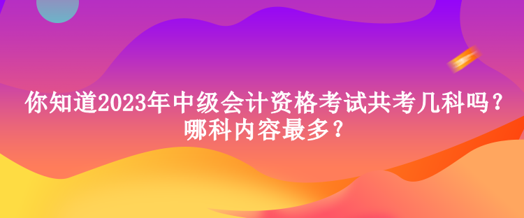 你知道2023年中級(jí)會(huì)計(jì)資格考試共考幾科嗎？哪科內(nèi)容最多？