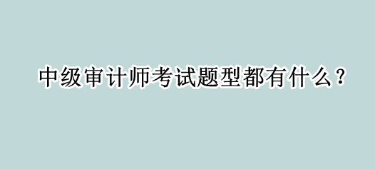 中級(jí)審計(jì)師考試題型都有什么？