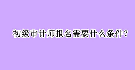 初級審計師報名需要什么條件？