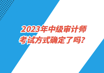 2023年中級(jí)審計(jì)師考試方式確定了嗎？