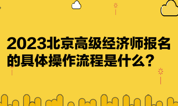 2023北京高級經(jīng)濟(jì)師報名的具體操作流程是什么？