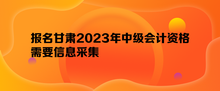 報名甘肅2023年中級會計資格需要信息采集