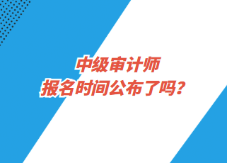 中級審計師報名時間公布了嗎？