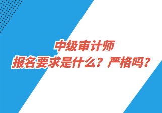 中級(jí)審計(jì)師報(bào)名要求是什么？嚴(yán)格嗎？